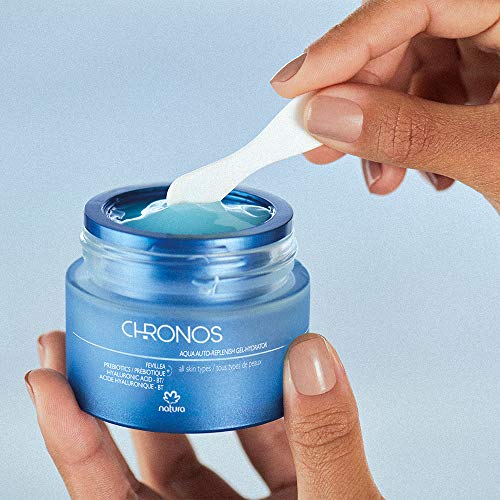 NATURA - Aqua Gel Hidratante Chronos - Tratamiento de Día Ultrahidratante para Pieles Secas y Deshidratadas - Hidratación de Larga Duración - Prebióticos + Ácido Hialurónico - 100% Vegano - 40 g