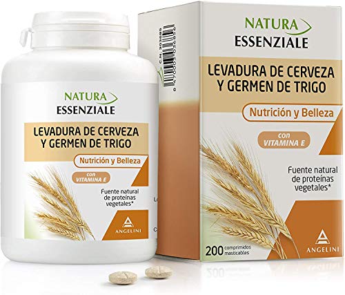 NATURA ESSENZIALE Levadura de cerveza y Germen de Trigo - Fuente natural de proteínas - Complemento alimenticio con levadura de cerveza, germen de trigo y vitamina E. Ingredientes de origen natural.