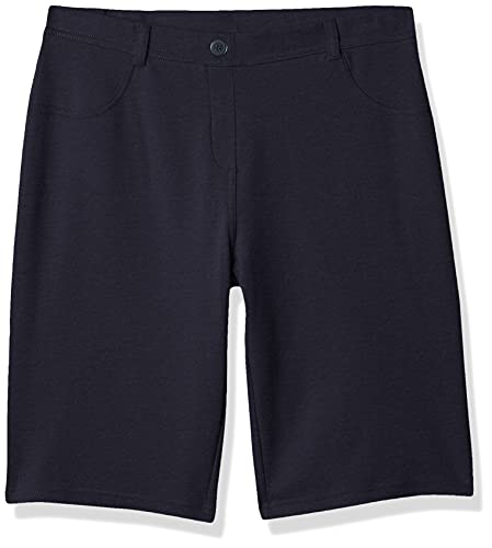 Nautica Bermudas elásticas para uniforme escolar para niña, azul marino tejido, 6X