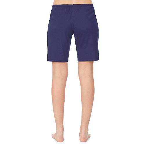 Nautica Women's Bermuda Sleep Shorts, 100% Cotton Jersey, Navy, S