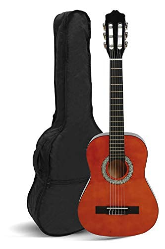 NAVARRA NV11 guitarra clásica 4/4 marrón, bolsa/Gig Bag, 2 púas