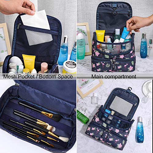 Neceser de Viaje con Gancho Colgante para Hombres y Mujeres Organizador de Bolso cosmético con manija Bolsa de Maquillaje Bolsa de diseño Lindo para Accesorios de Viaje