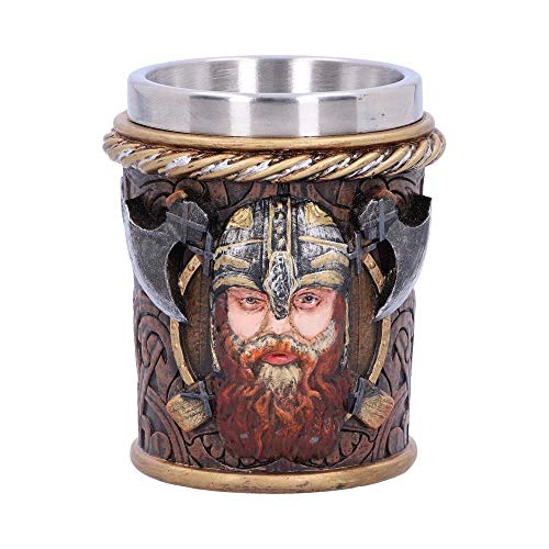 Nemesis Now Drakkar - Vaso de chupito para barco de dragón vikingo, resina con inserto de acero inoxidable, marrón, 7 cm