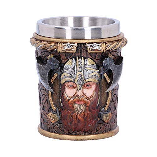 Nemesis Now Drakkar - Vaso de chupito para barco de dragón vikingo, resina con inserto de acero inoxidable, marrón, 7 cm