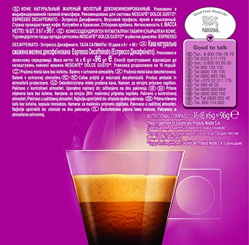 NESCAFÉ Dolce Gusto Café Espresso Descafeinado 16 Cápsulas