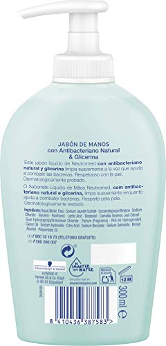 NEUTROMED - Jabón de Manos - 12uds de 300ml (3.600ml) – Con antibacteriano natural y glicerina – Respetuoso con la piel