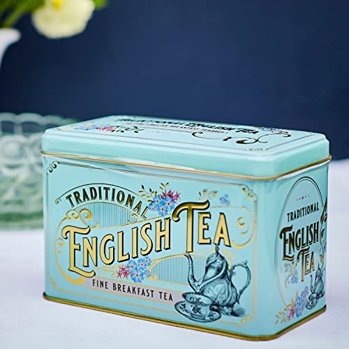 New English Tés Vintage Victoriano Lata con 40 bolsitas de té de desayuno inglés