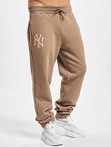 New Era MLB NY Yankees - Pantalones de chándal para hombre, diseño con logotipo, marrón, L
