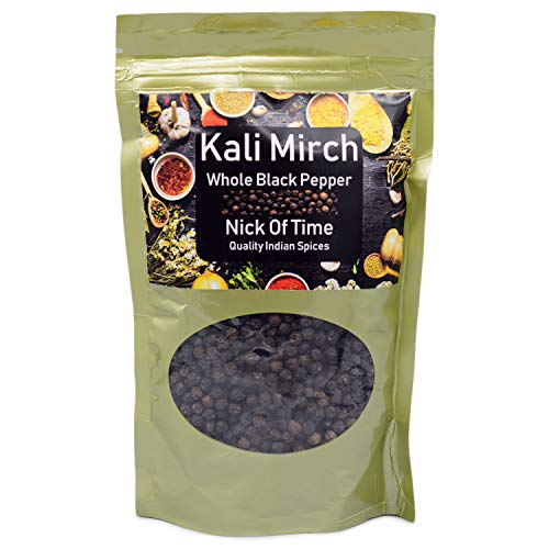 Nick of Time Premium Pure Whole Black Pepper/Peppercorn-Natural Sabut Kali mirch from South India (200g)