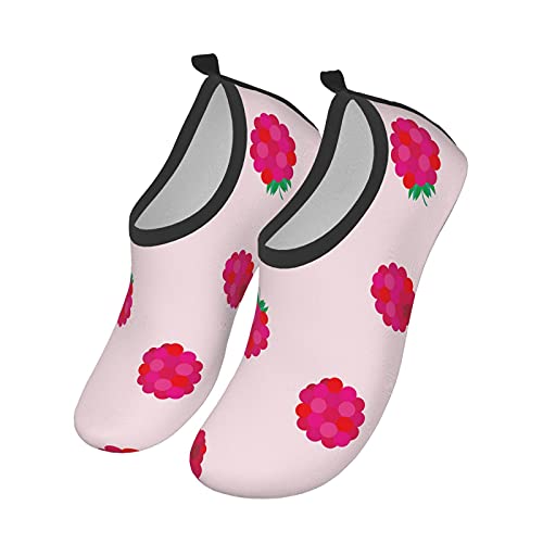 Nicokee Zapatos de agua de frambuesa fruta rosa verano verde colorido rojo playa Aqua Yoga calcetines para hombres mujeres, color, talla 42.5 EU