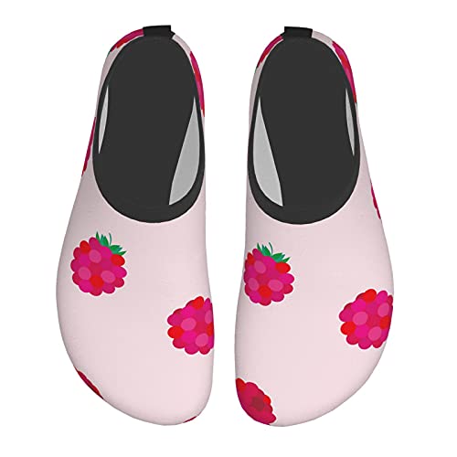 Nicokee Zapatos de agua de frambuesa fruta rosa verano verde colorido rojo playa Aqua Yoga calcetines para hombres mujeres, color, talla 42.5 EU