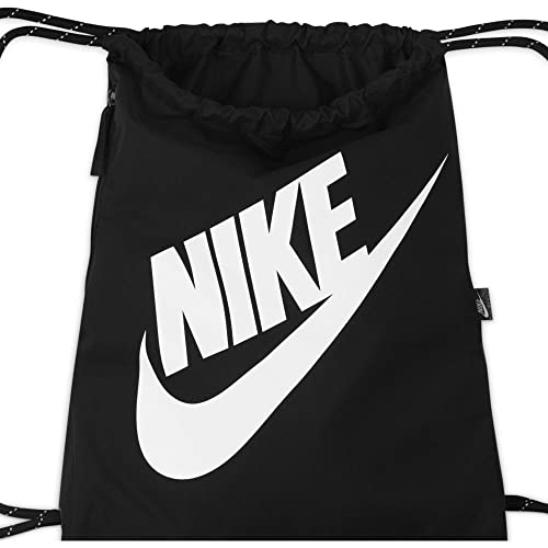 NIKE DC4245 NK HERITAGE DRAWSTRING - FA21 Sports bag unisex-adult black/black/white 1SIZE