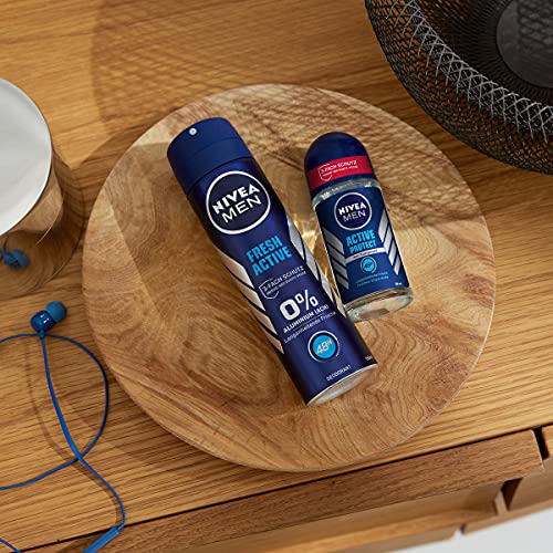 NIVEA MEN Desodorante roll-on Active Protect (50 ml), antitranspirante durante 48 horas protección contra el sudor, desodorante con valiosos extractos marinos