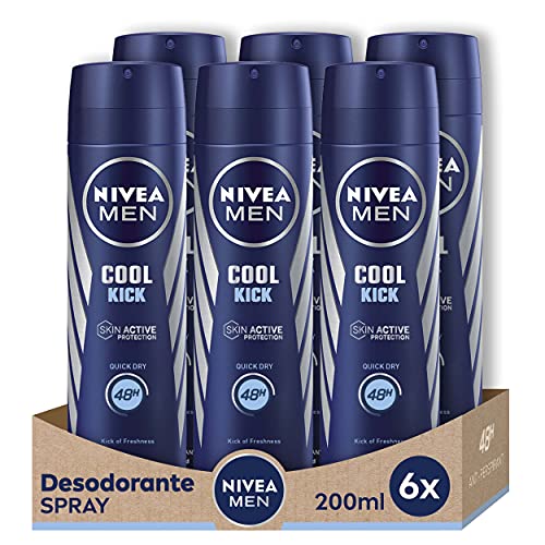 NIVEA MEN NIVEA Spray Cool Kick Men - 200 ml - 6 unidades