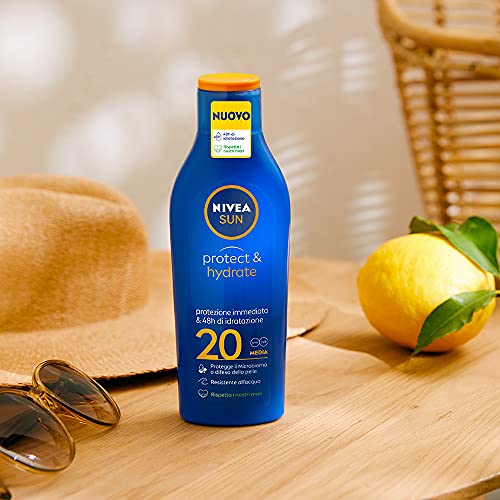 Nivea Sun Protect & Hydrate Leche solar hidratante FP20, protección media, 200 ml