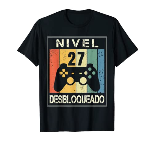 Nivel 27 Desbloqueado Gamer 27 Años 1994 Divertido Chico Camiseta