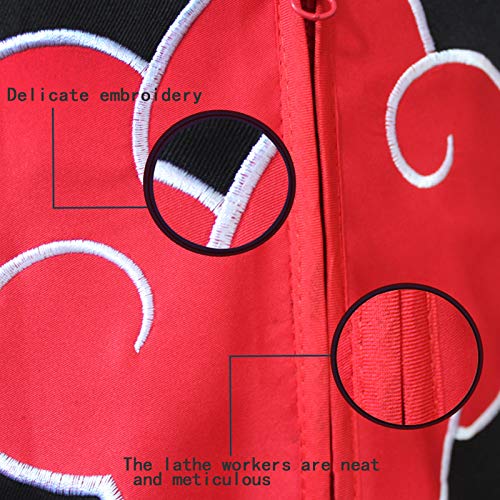 Noe Disfraz de Itachi Uchiha Cosplay Capa Trajes Anime Cloak Larga de Diadema de Leaf Village Anillo Collar Shuriken para Halloween, Navidad (XL)