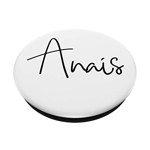 Nombre Anais Negro sobre Blanco para Niñas y Mujeres - Anais PopSockets PopGrip Intercambiable