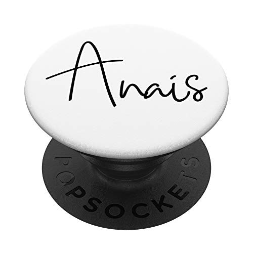 Nombre Anais Negro sobre Blanco para Niñas y Mujeres - Anais PopSockets PopGrip Intercambiable