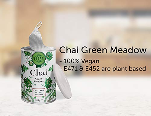 Nordic Roast | Vegan Chai Latte | Green Meadow | 398g | Mezcla de Chai Latte Instantáneo en Polvo | Té Negro Especiado con leche vegetal | para tu Hogar, Café, Restaurante | 15 Tazas