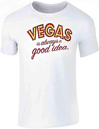 Novedad Vegas es Always una buena idea viaje vacaciones gráfico camiseta para hombres verano creativo Tops Blanco blanco L