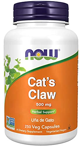 Now Foods, Cat's Claw ( Uña de Gato ), 500 mg, 250 Cápsulas veganas, Probado en Laboratorio, Vegetariano, Sin Gluten, Sin Soja