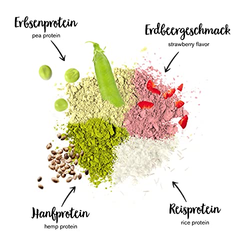 nu3 Proteína vegana 3K - 2kg de fórmula - 70% de proteína a base de 3 componentes vegetales - Proteínas para el crecimiento de la masa muscular con delicioso sabor fresa