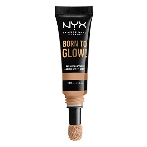 NYX PROFESSIONAL MAKEUP Corrector De Maquillaje Born To Glow Radiant Concealer, Reduce Las Ojeras, Resalta E Ilumina Tu Mirada, Fórmula Vegana, Tono:, Medium Olive, Vanilla, 5.3 Mililitro