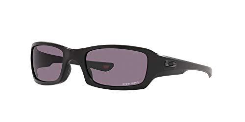 Oakley Men's OO9238 Fives Squared Rectangular Sunglasses, Matte Black/Prizm Grey, 54mm