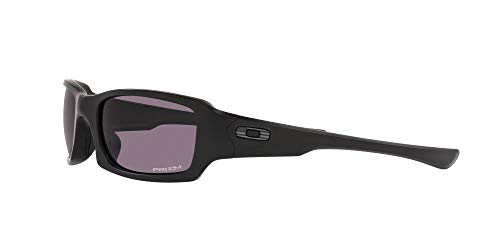 Oakley Men's OO9238 Fives Squared Rectangular Sunglasses, Matte Black/Prizm Grey, 54mm