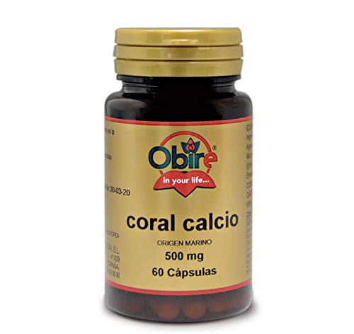 Obire | Calcio Coral 500 mg | Favorece Huesos, Dientes, Articulaciones... | Complemento Alimenticio a Base de Minerales | 60 Cápsulas