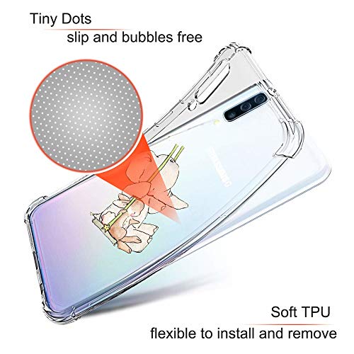 Oihxse Silicona Funda con Samsung Galaxy J8 2018 TPU Flexible Suave Transparente Protector Estuche Airbag Esquinas Reforzadas Ultra-Delgado Elefante Patrón Anti-Choque Caso (D10)