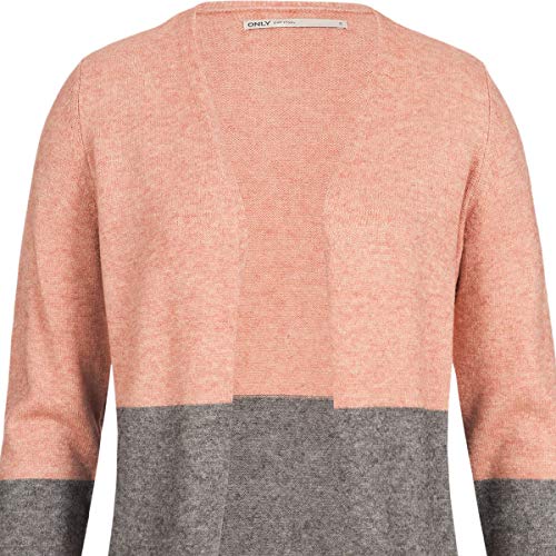 Only Onlqueen L/S Long Cardigan Knt Noos Chaqueta Punto, Multicolor (Misty Rose Stripes:W. MGM/Cloud Pink Melange), 40 (Talla del Fabricante: Medium) para Mujer