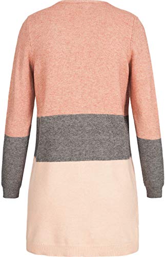 Only Onlqueen L/S Long Cardigan Knt Noos Chaqueta Punto, Multicolor (Misty Rose Stripes:W. MGM/Cloud Pink Melange), 40 (Talla del Fabricante: Medium) para Mujer