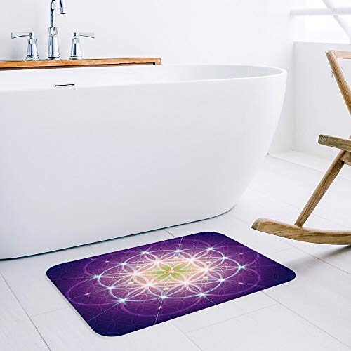 OPLJ Motif de Fleurs Tapis de Porte Tapis antidérapant Tapis de Bain Doux fournitures de Salle de Bain Tapis Salon décoration A2 40x60 cm