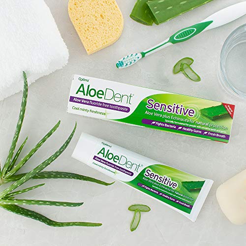 Optima Aloe Dent - Pasta de dientes sensible sin flúor con Aloe Vera, 100ml, 1 unidad