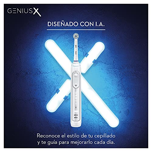 Oral-B Genius X Cepillo de Dientes Eléctrico con Mango Recargable con Inteligencia Artificial y 1 Cabezal de Recambio, Blanco