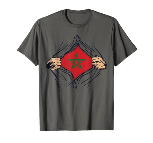 Orgulloso amor marroquí bandera de Marruecos país nación Camiseta