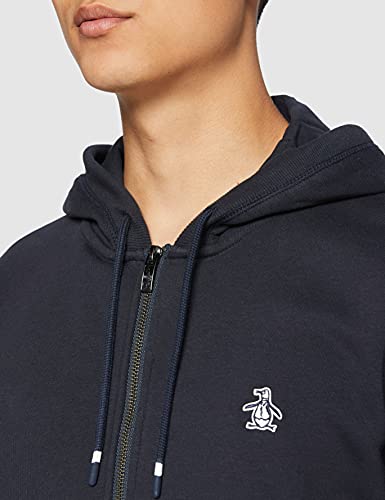 Original Penguin Small Logo Full Zip Hoodie Sudadera con Capucha, Zafiro Oscuro, XS para Hombre