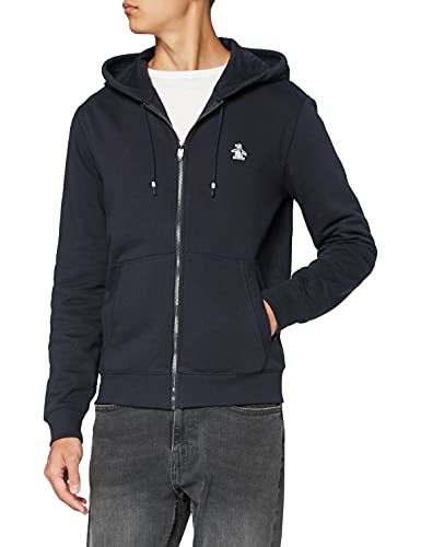 Original Penguin Small Logo Full Zip Hoodie Sudadera con Capucha, Zafiro Oscuro, XS para Hombre