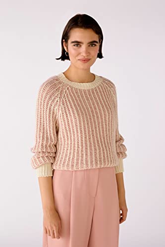 Oui Jersey de punto para mujer con manga raglán, corte informal, para ocio, festivo, para estar en casa, Rose White, 40