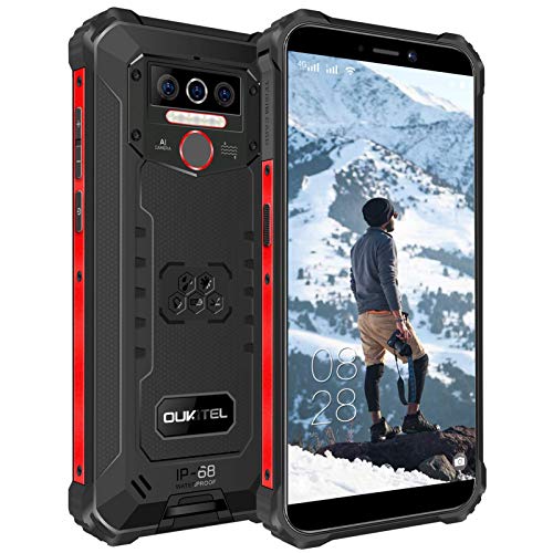 OUKITEL WP5 Móvil Libre Resistente, Android 10.0, 4+32GB Impermeable IP68 Rugged Smartphone, 8000mAh Batería 5.5'' HD+ (Gorilla Glass) Telefono Movil Robusto,Triple Cámara,4 LED Flash (Negro)