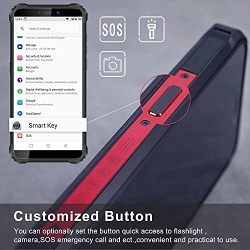 OUKITEL WP5 Móvil Libre Resistente, Android 10.0, 4+32GB Impermeable IP68 Rugged Smartphone, 8000mAh Batería 5.5'' HD+ (Gorilla Glass) Telefono Movil Robusto,Triple Cámara,4 LED Flash (Negro)