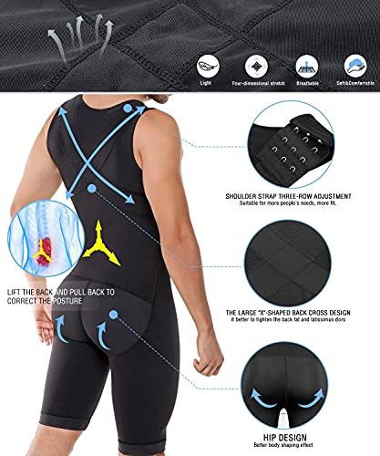 Ovnshery Faja Reductora Hombre de Fitness Faja CompresionRopa Interior para Abdomen Cintura Body Shaper (Cremallera-Negro, S)