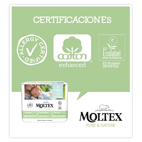 ?Pack ahorro Pañales T1 (2-5kg) Moltex Pure & Nature 88 Uds