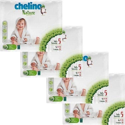 Pack ahorro Pañales T5 13-18 kg Chelino Nature 120 Uds