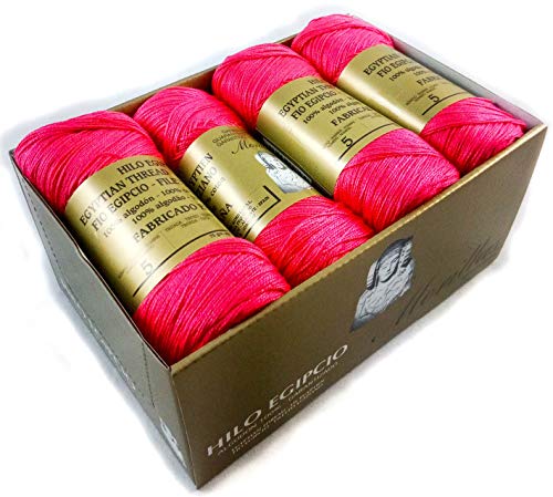 ▷ Pack de 8 Zepelines Ne 5/2 color FUCSIA 13 de algodón perlé 100% egipcio mercerizado para tejer labores de ganchillo o punto con un acabado elegante.