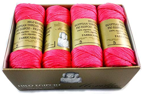 ▷ Pack de 8 Zepelines Ne 5/2 color FUCSIA 13 de algodón perlé 100% egipcio mercerizado para tejer labores de ganchillo o punto con un acabado elegante.