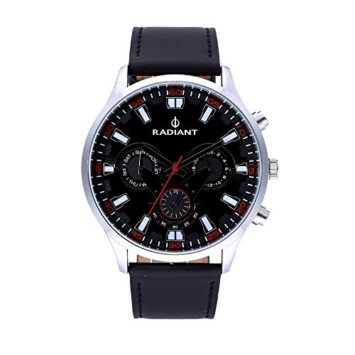 Pack de Reloj analógico para Hombre y Pulsera de Actividad de Regalo. Colección Rumbler de la Marca Radiant. Referencia RA477601. Tamaño 48 mm. Pulsera de Actividad en Color Negro.