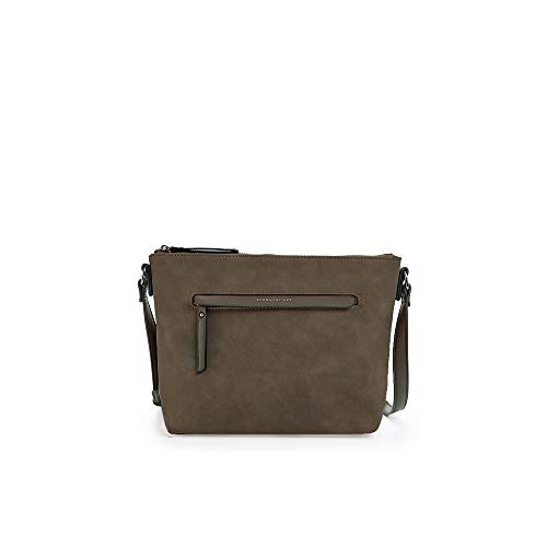 PACO MARTINEZ | Bolso bandolera antelina para mujer | Asa regulable | 23x30x11 | Verde Caza